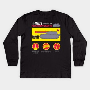 Expert of tanks! infographics Pz-VIII MAUS Kids Long Sleeve T-Shirt